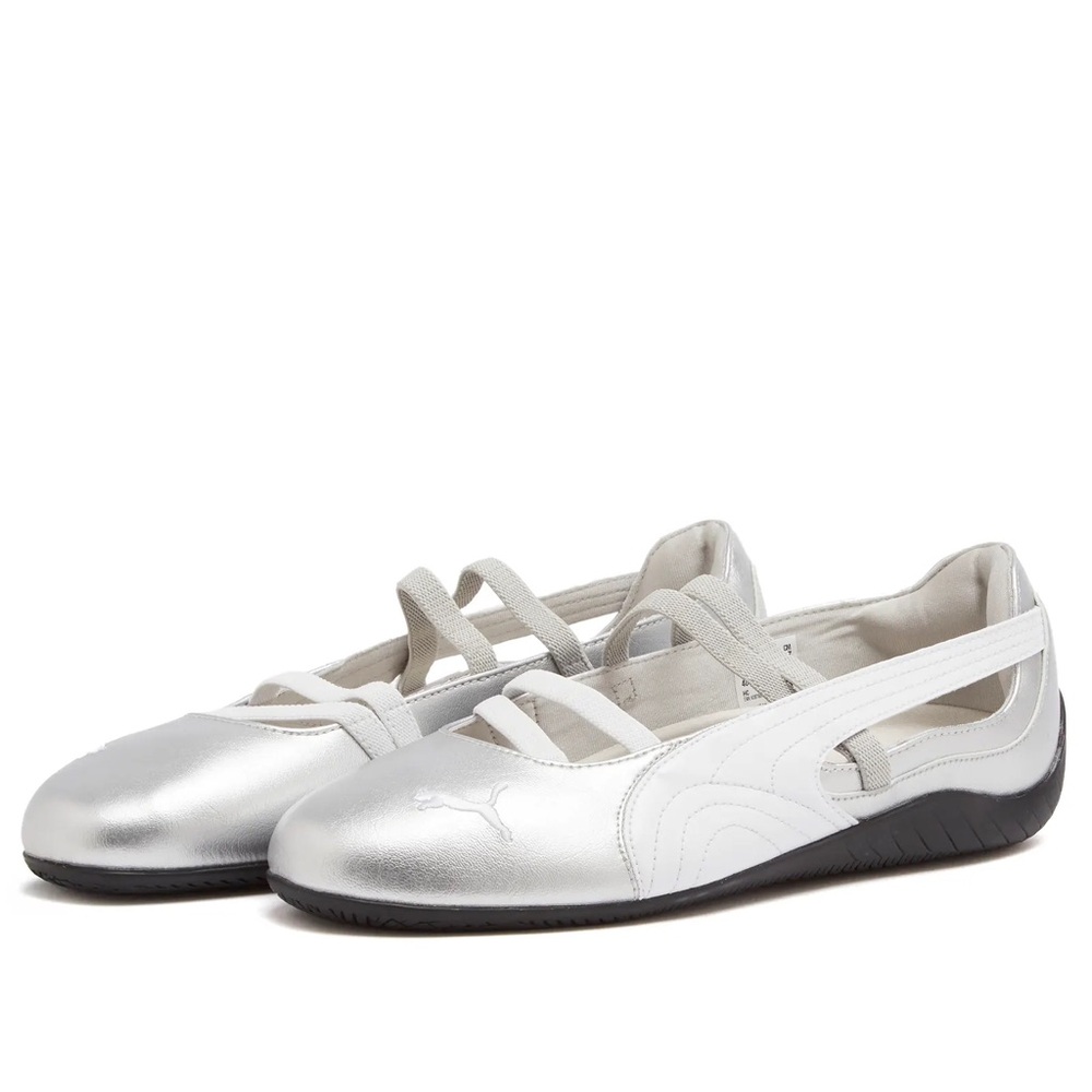 Puma Silver White Athletic Shoes Sleek Design